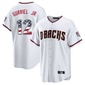 Silnrao A.Diamondbacks #12 Lourdes Gurriel Jr Player White USA 250 Fourth of July Home Game Stitched Jerseys