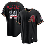 Silnrao A.Diamondbacks #14 Gabriel Moreno Player Black USA 250 Fourth of July Game Home Stitched Jerseys