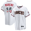 Silnrao A.Diamondbacks #14 Gabriel Moreno Player White USA 250 Fourth of July Home Game Stitched Jerseys