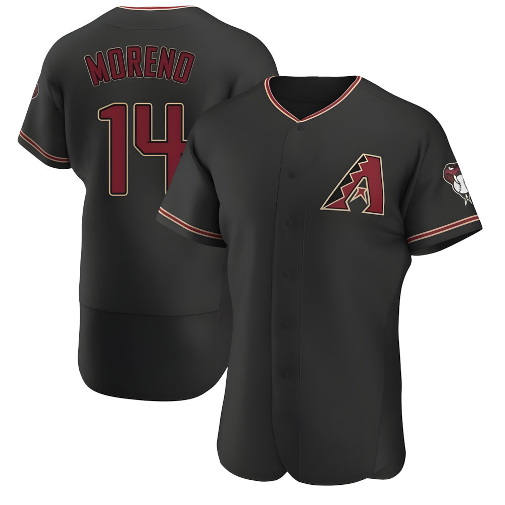 Silnrao A.Diamondbacks #14 Gabriel Moreno Player Black Authentic Alternate Stitched Jerseys