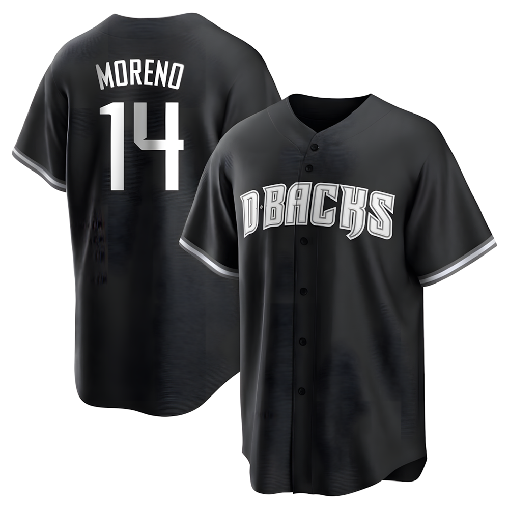 Silnrao A.Diamondbacks #14 Gabriel Moreno Player Black jersey White Replica Stitched Jerseys