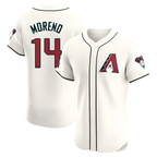 Silnrao A.Diamondbacks #14 Gabriel Moreno Player Cream Elite Home Patch Stitched Jerseys