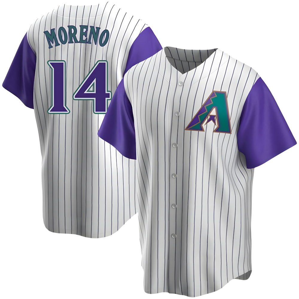 Silnrao A.Diamondbacks #14 Gabriel Moreno Player Purple Replica Alternate Cooperstown Collection Stitched Jerseys