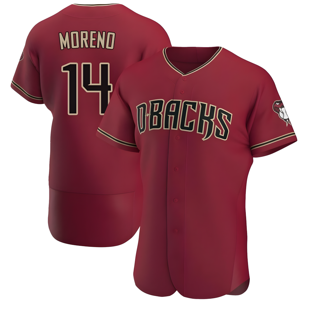 Silnrao A.Diamondbacks #14 Gabriel Moreno Player Red Authentic Crimson Alternate Stitched Jerseys