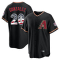 Silnrao A.Diamondbacks #20 Luis Gonzalez Player Black USA 250 Fourth of July Game Home Stitched Jerseys
