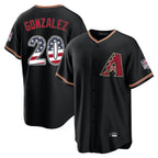 Silnrao A.Diamondbacks #20 Luis Gonzalez Player Black USA 250 Fourth of July Game Home Stitched Jerseys