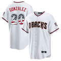 Silnrao A.Diamondbacks #20 Luis Gonzalez Player White USA 250 Fourth of July Home Game Stitched Jerseys
