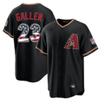 Silnrao A.Diamondbacks #23 Zac Gallen Player Black USA 250 Fourth of July Game Home Stitched Jerseys