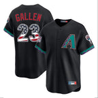 Silnrao A.Diamondbacks #23 Zac Gallen Player Black USA 250 Fourth of July Home Game Stitched Jerseys