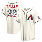 Silnrao A.Diamondbacks #23 Zac Gallen Player Cream USA 250 Fourth of July Home Game Stitched Jerseys