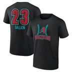 Silnrao A.Diamondbacks #23 Zac Gallen Player Black Fuse City Connect round collar T shirt Stitched Jerseys