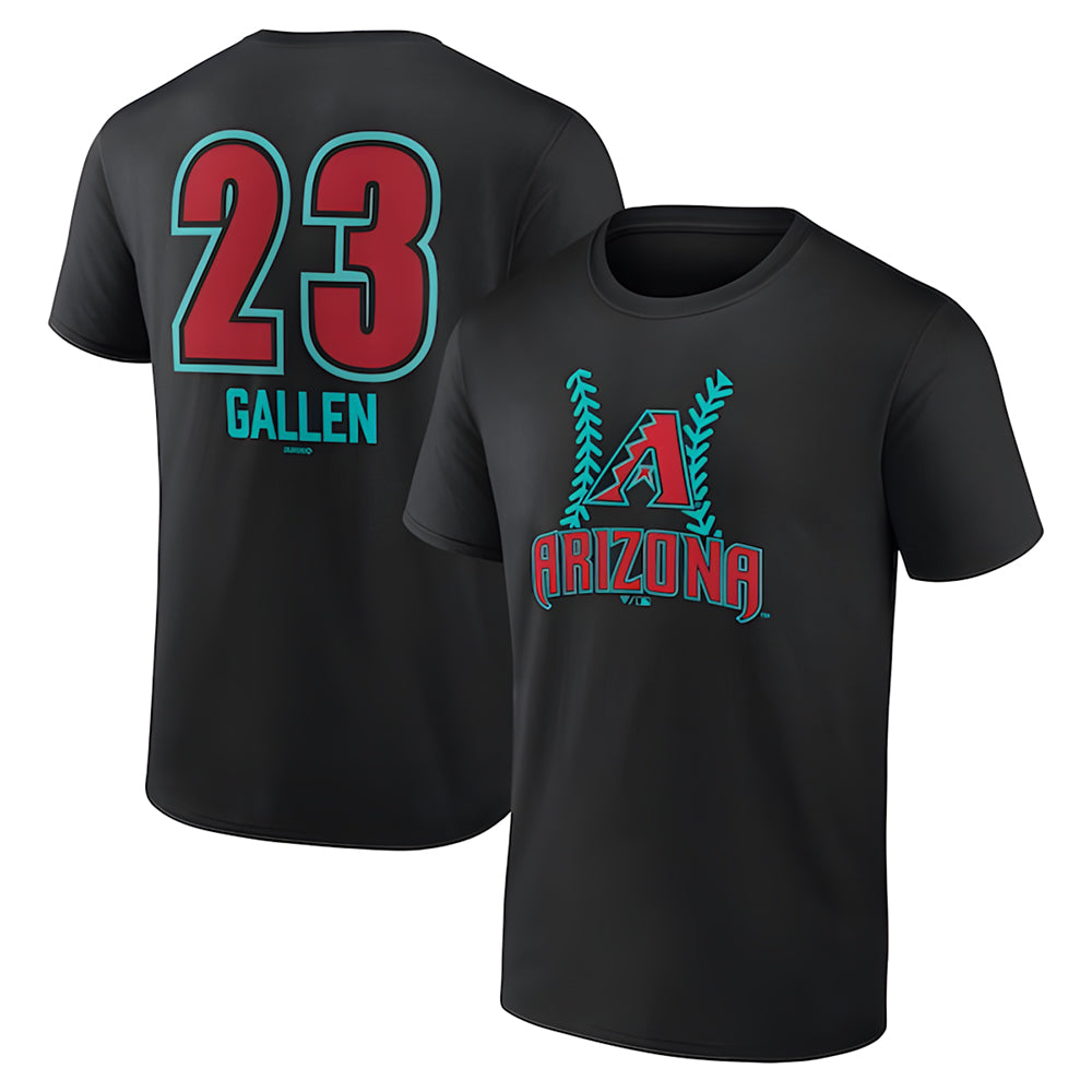 Silnrao A.Diamondbacks #23 Zac Gallen Player Black Fuse City Connect round collar T shirt Stitched Jerseys