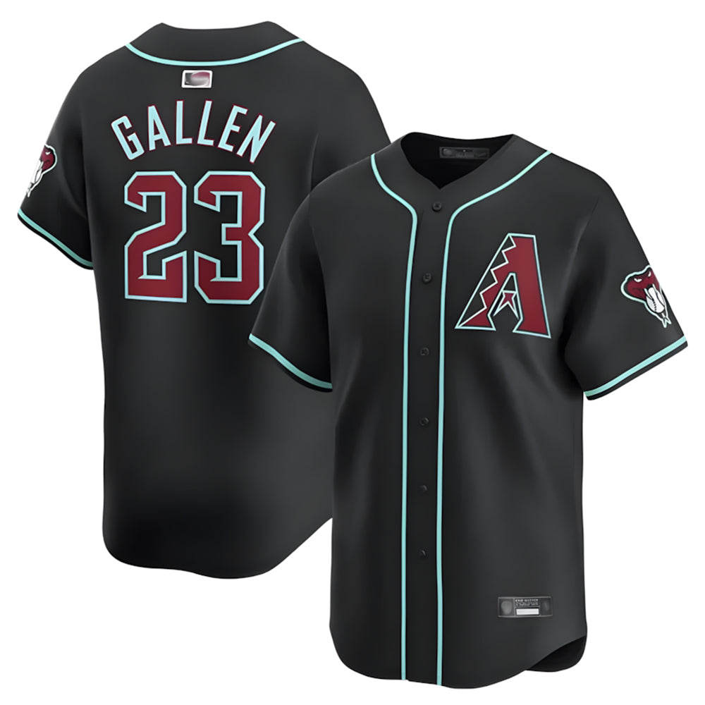 Silnrao A.Diamondbacks #23 Zac Gallen Player Black Replica Game Stitched Jerseys