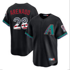 Silnrao A.Diamondbacks #28 Nolan Arenado Player Black USA 250 Fourth of July Home Game Stitched Jerseys