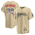 Silnrao A.Diamondbacks #28 Nolan Arenado Player Tan USA 250 Fourth of July Home Game Stitched Jerseys