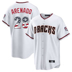 Silnrao A.Diamondbacks #28 Nolan Arenado Player White USA 250 Fourth of July Home Game Stitched Jerseys