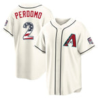 Silnrao A.Diamondbacks #2 Geraldo Perdomo Player Cream USA 250 Fourth of July Home Game Stitched Jerseys