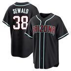 Silnrao A.Diamondbacks #38 Paul Sewald Player  Black Replica Fashion Out Stitched Jersey