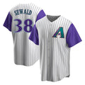 Silnrao A.Diamondbacks #38 Paul Sewald Player  Cream Purple Alternate Cooperstown Collection Stitched Jersey