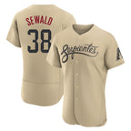 Silnrao A.Diamondbacks #38 Paul Sewald Player Gold Authentic City Connect Stitched Jersey