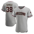 Silnrao A.Diamondbacks #38 Paul Sewald Player Gray Authentic Road Stitched Jersey