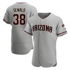 Silnrao A.Diamondbacks #38 Paul Sewald Player Gray Authentic Road Stitched Jersey