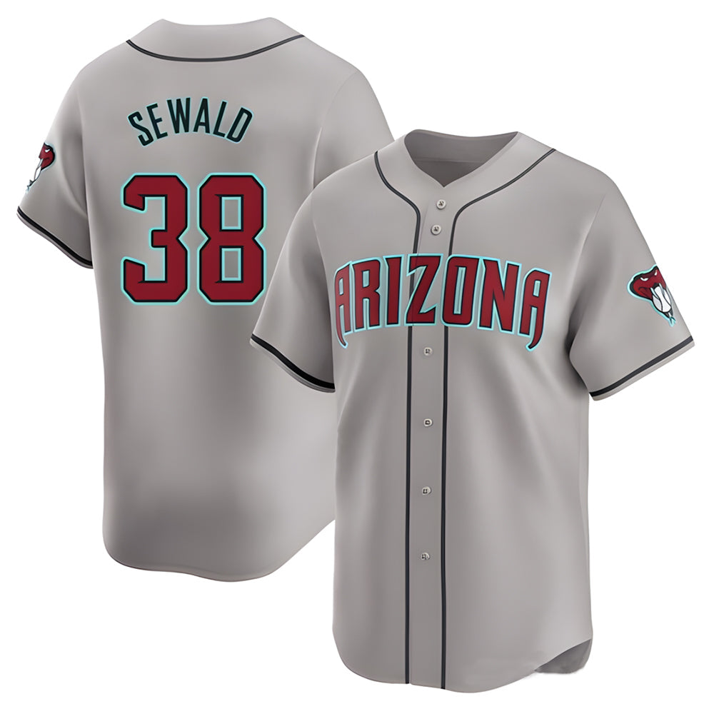 Silnrao A.Diamondbacks #38 Paul Sewald Player Gray Limited Away Stitched Jersey