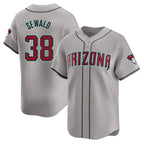 Silnrao A.Diamondbacks #38 Paul Sewald Player Gray Limited Away Stitched Jersey