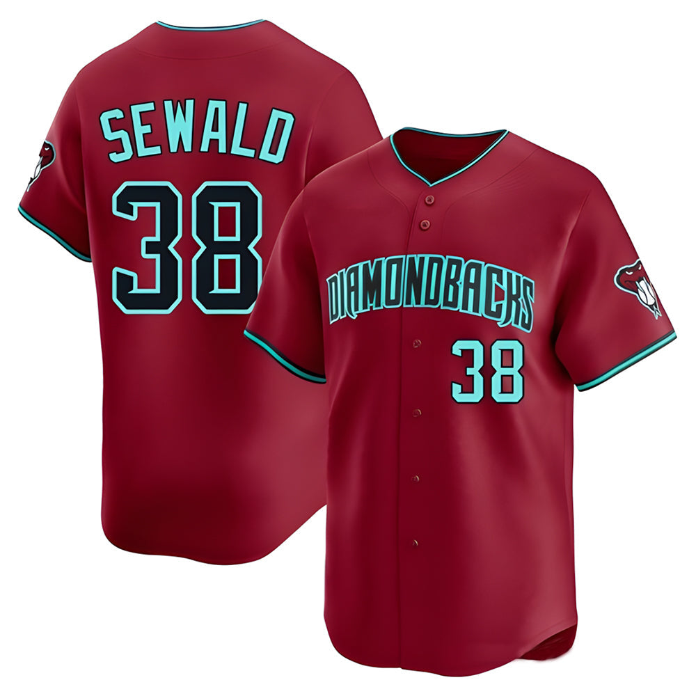 Silnrao A.Diamondbacks #38 Paul Sewald Player Red Limited Alternate Stitched Jersey