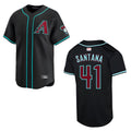 Silnrao A.Diamondbacks #41 Carlos Santana Player Black Player game time Stitched Jersey