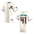 Silnrao A.Diamondbacks #41 Carlos Santana Player Cream game time Stitched Jersey