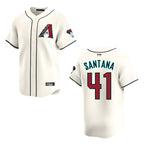 Silnrao A.Diamondbacks #41 Carlos Santana Player Cream game time Stitched Jersey