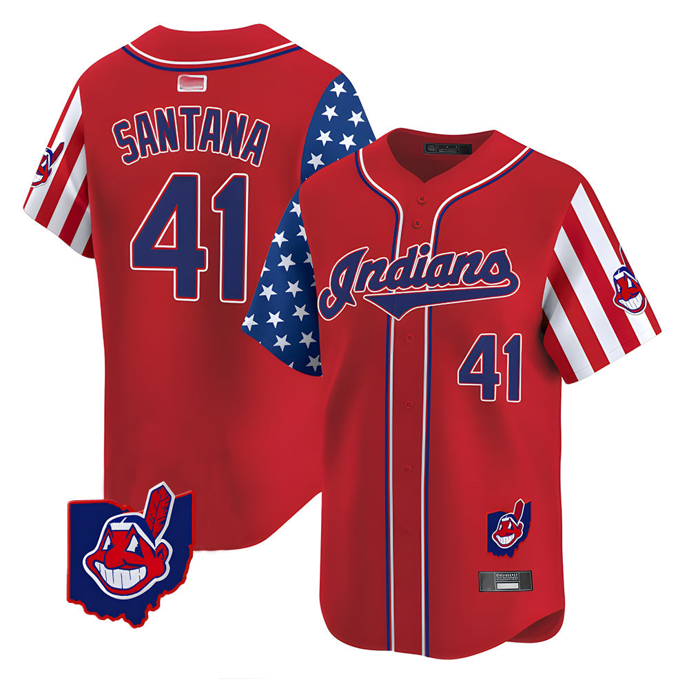 Silnrao A.Diamondbacks #41 Carlos Santana Player Red Independence Day Vapor Premier Limited Stitched Jersey