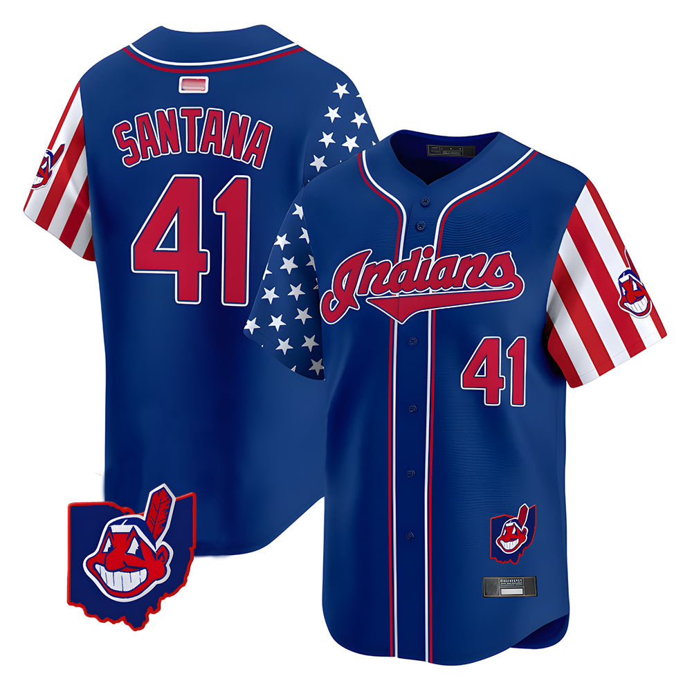 Silnrao A.Diamondbacks #41 Carlos Santana Player Royal Independence Day Vapor Premier Limited Stitched Jersey