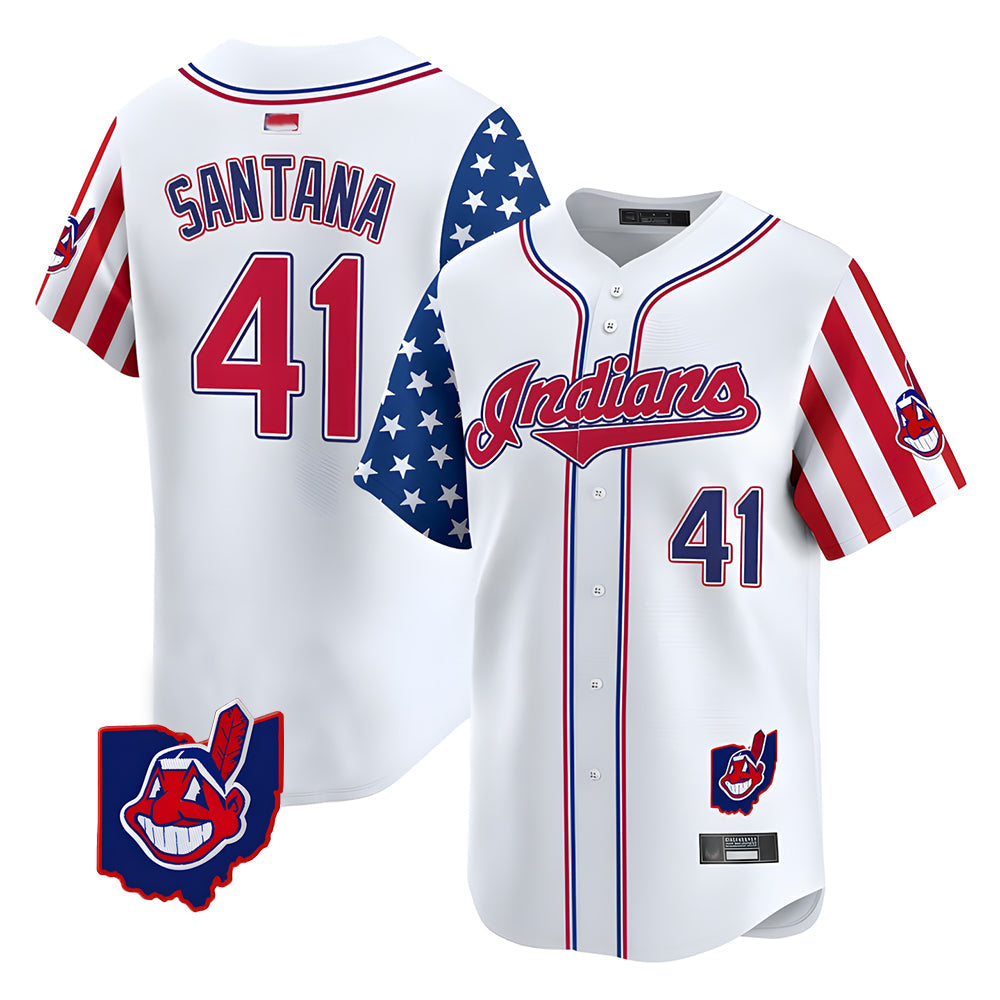 Silnrao A.Diamondbacks #41 Carlos Santana Player White Independence Day Vapor Premier Limited Stitched Jersey