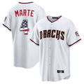 Silnrao A.Diamondbacks #4 Ketel Marte Player White USA 250 Fourth of July Home Game Stitched Jerseys