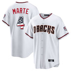 Silnrao A.Diamondbacks #4 Ketel Marte Player White USA 250 Fourth of July Home Game Stitched Jerseys