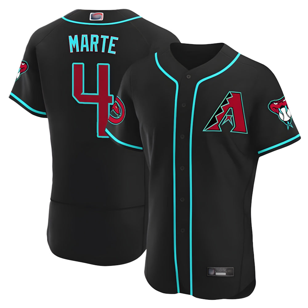 Silnrao A.Diamondbacks #4 Ketel Marte Black Limited Stitched Jerseys