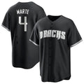 Silnrao A.Diamondbacks #4 Ketel Marte Player Black Pointed collar Replica Game Stitched Jerseys
