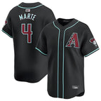 Silnrao A.Diamondbacks #4 Ketel Marte Player Black Replica Game Stitched Jerseys
