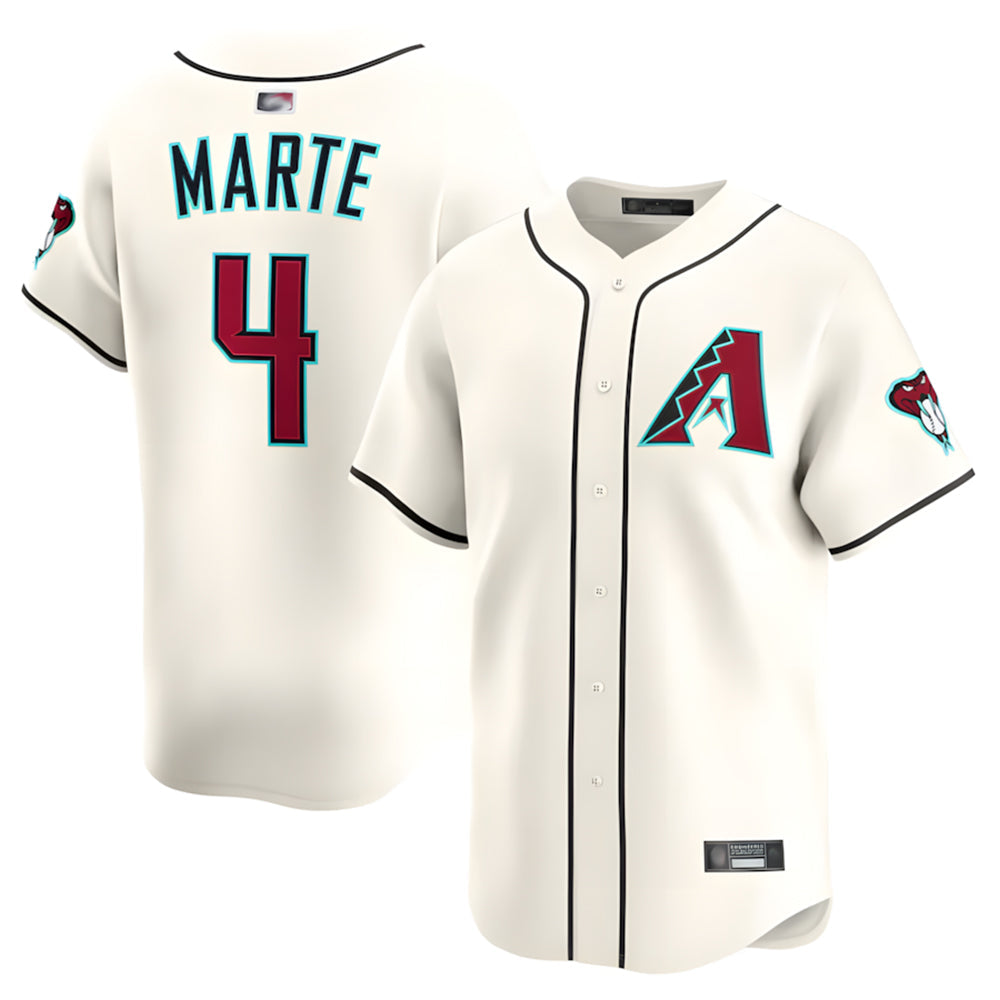 Silnrao A.Diamondbacks #4 Ketel Marte Player Cream Limited Stitched Jerseys