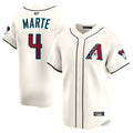 Silnrao A.Diamondbacks #4 Ketel Marte Player Cream Limited Stitched Jerseys