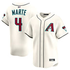 Silnrao A.Diamondbacks #4 Ketel Marte Player Cream Limited Stitched Jerseys