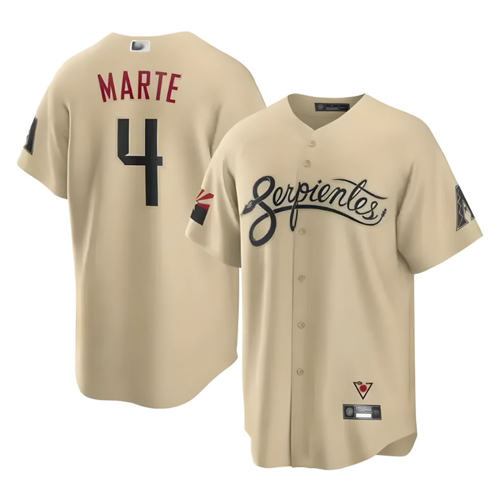 Silnrao A.Diamondbacks #4 Ketel Marte Player Gold City Connect Stitched Jerseys