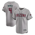Silnrao A.Diamondbacks #4 Ketel Marte Player Gray Home Game Stitched Jerseys