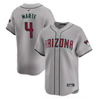 Silnrao A.Diamondbacks #4 Ketel Marte Player Gray Home Game Stitched Jerseys