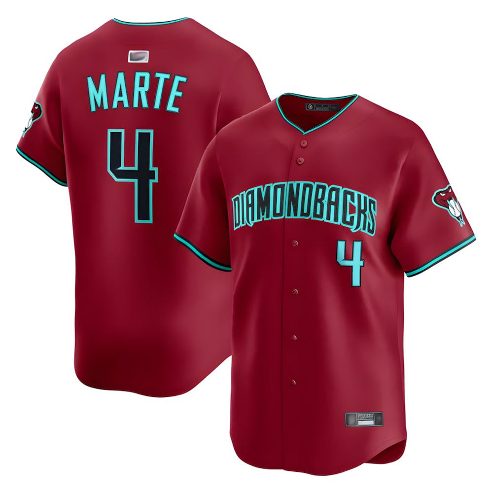 Silnrao A.Diamondbacks #4 Ketel Marte Player Red Home Limited Stitched Jerseys