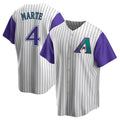 Silnrao A.Diamondbacks #4 Ketel Marte Player White-Purple Limited Stitched Jerseys