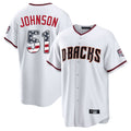Silnrao A.Diamondbacks #51 Randy Johnson Player White USA 250 Fourth of July Home Game Stitched Jerseys