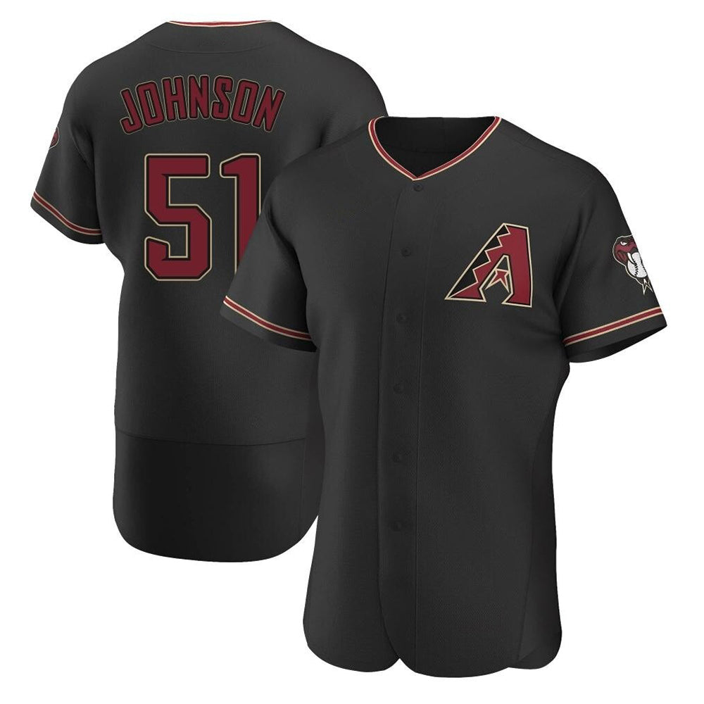 Silnrao A.Diamondbacks #51 Randy Johnson Player Black Authentic Alternate Stitched Jerseys